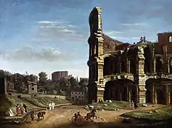 Vista del Coliseo de Roma, s. XVIII.
