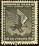 Condor. Sello de correo aéreo chileno, 1935, 60 centavos