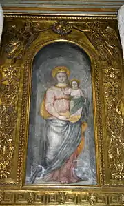 La Madonna della Scala, fresco de autor anónimo del XV proveniente de la iglesia destruiída de Santa Maria alla Scala,  conservado en la iglesia San Fedele de Milan.