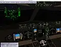 Panel de Cabina en 3D de unBoeing 787 en la versión 0.9.10 de 2007