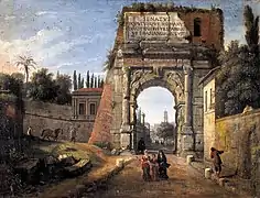 Vista del Arco de Tito en Roma, h. 1710.