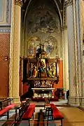 Altar lateral de la Virgen María y seis santos. Mecenas checos