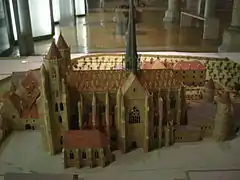 Maqueta de la reconstrucción de la abadía  (ca. siglo IX)