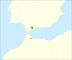 Distribución del pinsapo en el sur de España y el norte de Marruecos.