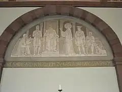 "Wie S. Hildegard in Ingelheim zu Kaiser Barbarossa spricht."("Como santa Hildegarda habla al emperador Barbarroja en Ingelheim").