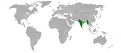 Distribución de Senegalia chundra