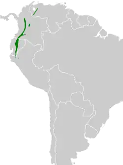 Distribución geográfica del tapaculo ocelado.
