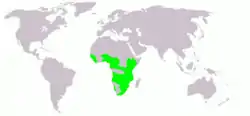 Distribución de la jacana africana