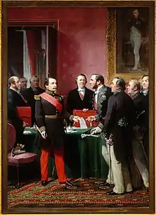 El barón Haussmann presenta a Napoleón III su plan para París.