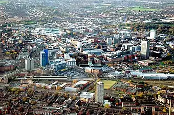 Vista aérea de Leicester