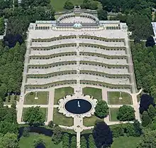 Vista aérea del Palacio de Sanssouci.