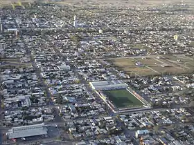 Vista aérea de la ciudad de General Roca (provincia de Río Negro).