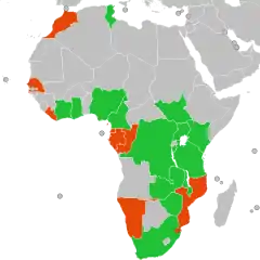      Países participantes     Países que no clasificaron.