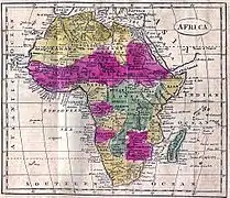 En este mapa de 1808, el cartógrafo consciente del "enigma" del Níger toma precauciones: existe un río hacía Timbuktú pero no tiene desembocadura en el mar.