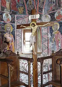 Crucifijo "de Viernes Santo" en el monasterio de Agias Triados, Meteora; bizantino.