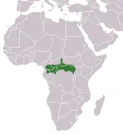 Distribución del mangabey ágil