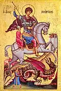 San Jorge en un icono bizantino.