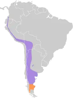 Distribución geográfica del gaucho serrano.