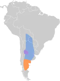 Distribución geográfica del gaucho chico.