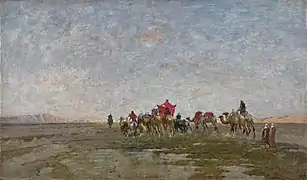 Caravana en el desierto, de Alberto Pasini, 1867.