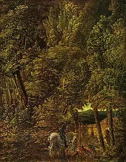 Bosque con san Jorge matando al dragón (Alte Pinakothek de Múnich)