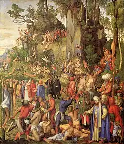 El martirio de los diez mil cristianos, de Alberto Durero, 1508.