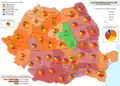 Distribución geográfica de los votos por condados (primera vuelta)