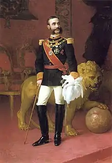 Retrato de Alfonso XII en el Salón del Trono. 1884. Palacio Real de Madrid.