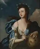 Seguidor de Louis Tocqué, Retrato alegórico de Urania, musa de la astronomía, óleo sobre lienzo, 91x73,5 cm