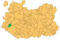 Extensión del municipio en la provincia.