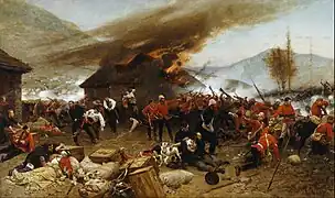 La defensa de Rorke's Drift, óleo sobre lienzo, 1880, Galería de arte de Nueva Gales del Sur.