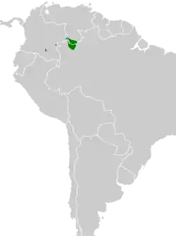 Distribución geográfica del hormiguero ventrigrís.