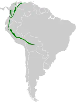 Distribución geográfica del ticotico Montano.