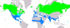 Distribución de Anas acuta