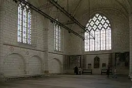 Bóvedas góticas angevinas de la capilla del castillo de Angers.