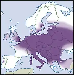 Distribución de Anodonta cygnea.