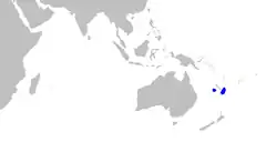 Distribución de A. albisoma en Nueva Caledonia.