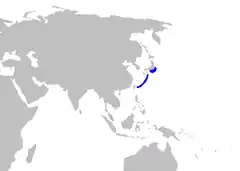 Mapa de distribución de A. japonicus.