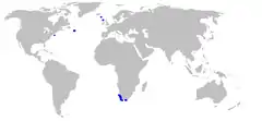 Mapa de distribución de A. microps.