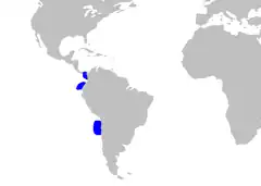 Mapa de distribución de A. nasutus.