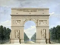 2 de abril de 1810: El Arco de Triunfo de madera construido con motivo de la entrada en París de Napoleón y María Luisa