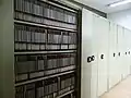 Depósito del archivo Ruiz Vernacci. En cada armario se conservan 340 negativos de vidrio originales del siglo XIX, del formato 27 x 36 centímetros.