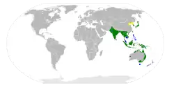 Amarillo: reproducción, verde: todo el año, azul: no reproductiva