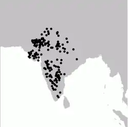 Distribución de la avutarda india