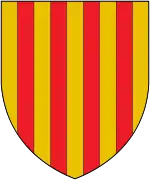 La «Señal Real» o «barras de Aragón», antiguo escudo del Reino de Aragón; data de alrededor de 1150.