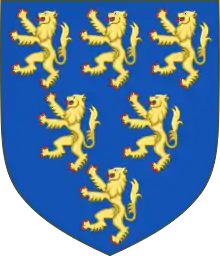 El escudo de Godofredo Plantagenet, Conde de Anjou y Duque de Normandía, que data de alrededor de 1125