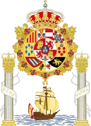 Versión bajo las escudo real de Carlos IV en un documento situado en el Archivo de Indias, 1789.