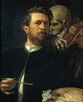 Autorretrato con la muerte tocando el violín (1872), de Arnold Böcklin, Antigua Galería Nacional de Berlín