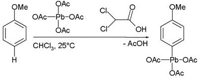 Síntesis del triacetato de p-metoxifenilplomo