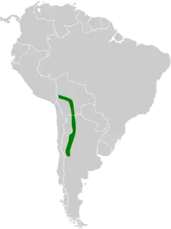 Distribución geográfica del canastero rojizo.